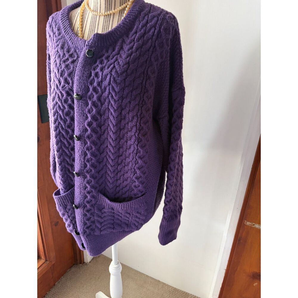 Rare Size Comfy Fall Cozy Cottagecore Chunky Knit Academic OS Grandma Sweater